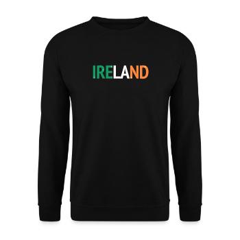 IRELAND Design mit irischer Flagge - Unisex Pullover - Schwarz - Vorne - Alina (178cm) & Michal (187cm)