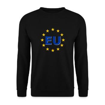 EU symbol in the star ring - Unisex Sweatshirt - black - Front - Alina (178cm) & Michal (187cm)
