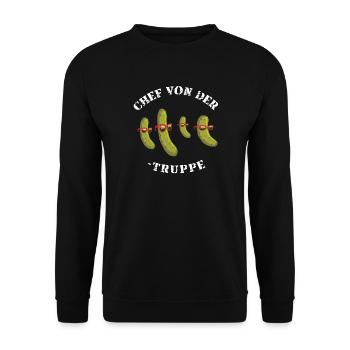 Chef Gurkentruppe Gurke Team Mannschaft Firma cool - Unisex Pullover - Schwarz - Vorne - Alina (178cm) & Michal (187cm)