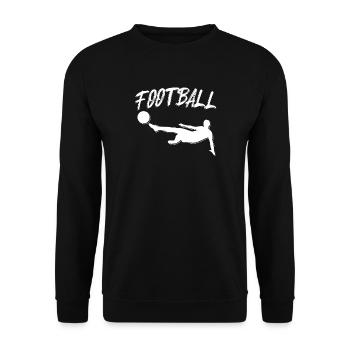 Torwart Sprungkick Silhouette - Unisex Pullover - Schwarz - Vorne - Alina (178cm) & Michal (187cm)