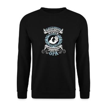 Grandpa Grandchild T-Shirt The most important things call me OPA - Unisex Sweatshirt - black - Front - Alina (178cm) & Michal (187cm)