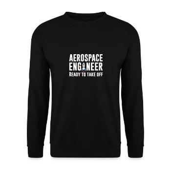Ingénieur en aérospatiale - prêt à partir - Sweat-shirt Unisexe - noir - Devant - Alina (178cm) & Michal (187cm)
