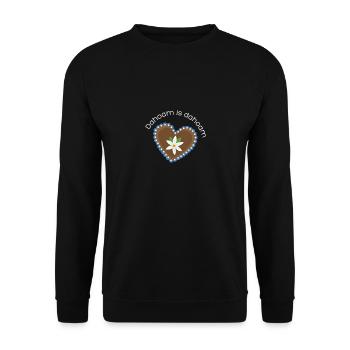 Dahoam is dahoam - Daheim ist daheim - Unisex Pullover - Schwarz - Vorne - Alina (178cm) & Michal (187cm)