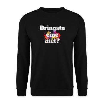 Dringste Eine Met Kölsch Köln Kölner Grundgesetz - Unisex Pullover - Schwarz - Vorne - Alina (178cm) & Michal (187cm)