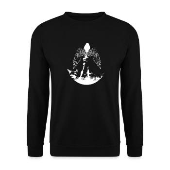 Ange Art - Sweat-shirt Unisexe - noir - Devant - Alina (178cm) & Michal (187cm)