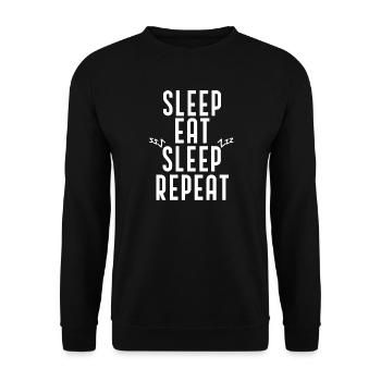T-shirt Sleep Eat Sleep Repeat - Sweat-shirt Unisexe - noir - Devant - Alina (178cm) & Michal (187cm)