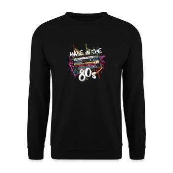 Fabriqué dans les années 80 Cassette des années 80 - Sweat-shirt Unisexe - noir - Devant - Alina (178cm) & Michal (187cm)