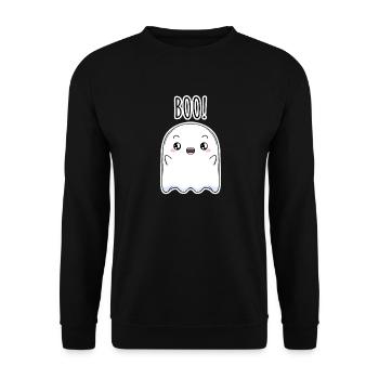 Halloween Ghost - Unisex Sweatshirt - black - Front - Alina (178cm) & Michal (187cm)