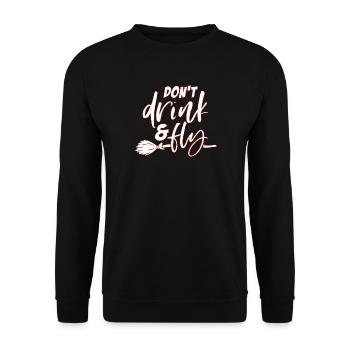Halloween witches broom - Unisex Sweatshirt - black - Front - Alina (178cm) & Michal (187cm)