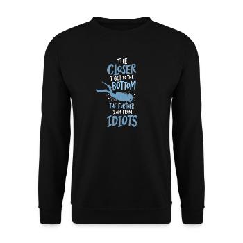 Closer To The Bottom Diving Plongeur Plongée Plongée - Sweat-shirt Unisexe - noir - Devant - Alina (178cm) & Michal (187cm)