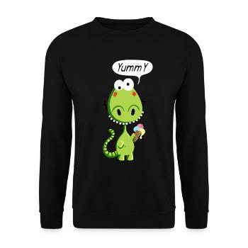 Yummy Drache - Unisex Pullover - Schwarz - Vorne - Alina (178cm) & Michal (187cm)