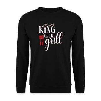 Grillkönig - Unisex Pullover - Schwarz - Vorne - Alina (178cm) & Michal (187cm)