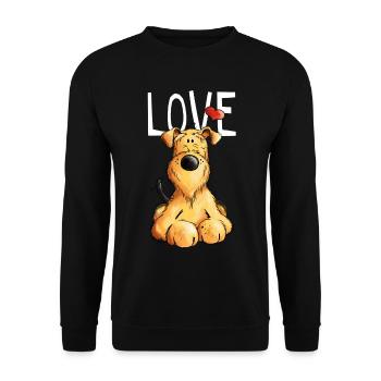 Drôle Airedale Terrier - Chien - Cadeau - Sweat-shirt Unisexe - noir - Devant - Alina (178cm) & Michal (187cm)