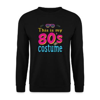 80s 90s Party Costume Outfit 80s 90s Motto - Unisex Sweatshirt - black - Front - Alina (178cm) & Michal (187cm)