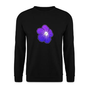 Violet flower illustration with luminous center - Unisex Sweatshirt - black - Front - Alina (178cm) & Michal (187cm)