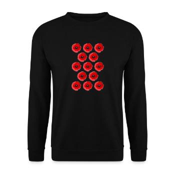 Motif abstrait coquelicots - Sweat-shirt Unisexe - noir - Devant - Alina (178cm) & Michal (187cm)