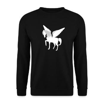 Pegasus Cheval volaille Mythologie grecque - Sweat-shirt Unisexe - noir - Devant - Alina (178cm) & Michal (187cm)