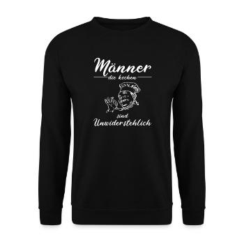 Cuisinier - Les hommes qui cuisinent sont irrésistibles - Sweat-shirt Unisexe - noir - Devant - Alina (178cm) & Michal (187cm)