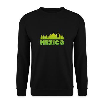 Mexiko Skyline Illustration - Unisex Pullover - Schwarz - Vorne - Alina (178cm) & Michal (187cm)