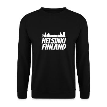 Helsinki Skyline Design rétro - Sweat-shirt Unisexe - noir - Devant - Alina (178cm) & Michal (187cm)