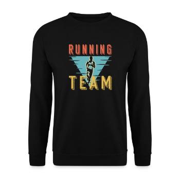 Retro Running Team Sprint Club Graphic - Unisex Sweatshirt - black - Front - Alina (178cm) & Michal (187cm)