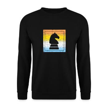 Cheval d'échecs - Sweat-shirt Unisexe - noir - Devant - Alina (178cm) & Michal (187cm)