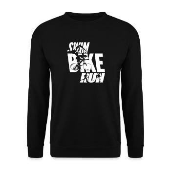 Swim Bike Run - Unisex Sweatshirt - black - Front - Alina (178cm) & Michal (187cm)
