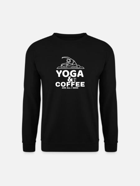 Yoga and coffee is all i need - Unisex Sweatshirt - black