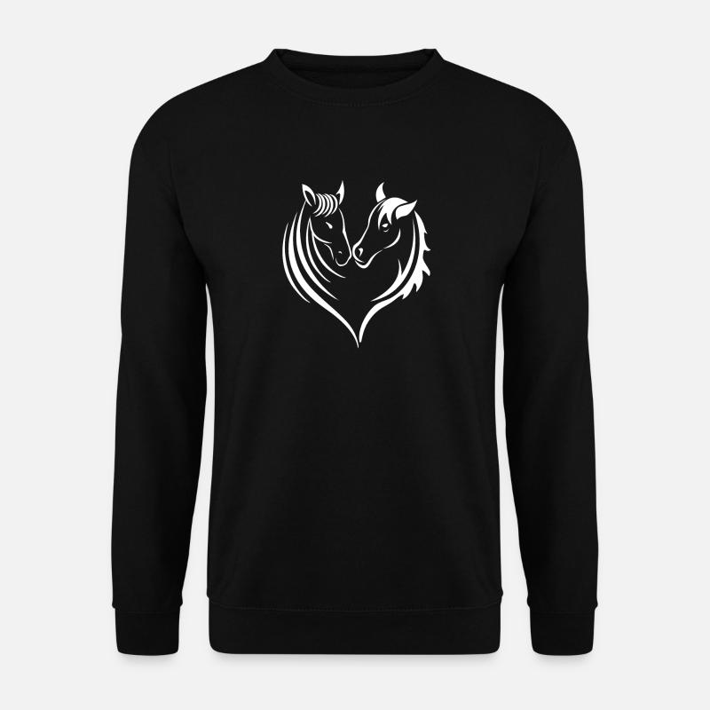 Pferde Herz Pferdeliebhaber - Unisex Pullover - Schwarz