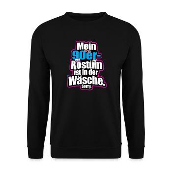 Mein 90er Jahre Kostüm In Der Wäsche Motto Party - Unisex Pullover - Schwarz - Vorne - Alina (178cm) & Michal (187cm)