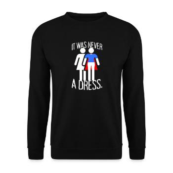 It Was Never A Dress Superheldin Girl Frauen Power - Unisex Pullover - Schwarz - Vorne - Alina (178cm) & Michal (187cm)