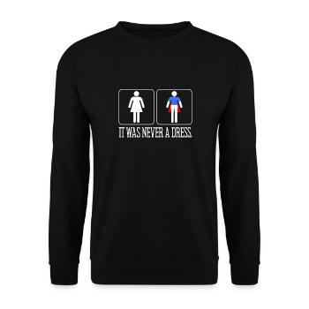 It Was Never A Dress Superheldin Girl Frauen Power - Unisex Pullover - Schwarz - Vorne - Alina (178cm) & Michal (187cm)