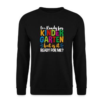 Kindergarten - Unisex Pullover - Schwarz - Vorne - Alina (178cm) & Michal (187cm)