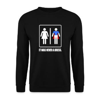 It Was Never A Dress Superheldin Girl Frauen Power - Unisex Pullover - Schwarz - Vorne - Alina (178cm) & Michal (187cm)