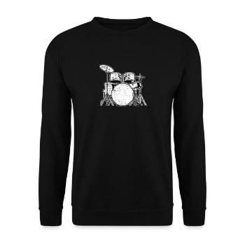 Schlagzeug Schlagzeuger - Unisex Pullover - Schwarz - Vorne - Alina (178cm) & Michal (187cm)