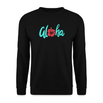 Aloha - Unisex Sweatshirt - black - Front - Alina (178cm) & Michal (187cm)