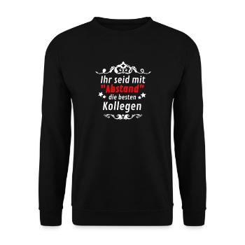 ihr seid mit ABSTAND die besten Kollegen - Unisex Pullover - Schwarz - Vorne - Alina (178cm) & Michal (187cm)