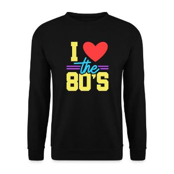 80er Achtziger - Unisex Pullover - Schwarz - Vorne - Alina (178cm) & Michal (187cm)