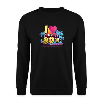 80s eighties - Unisex Sweatshirt - black - Front - Alina (178cm) & Michal (187cm)