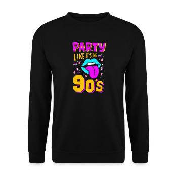 90s Party - Unisex Sweatshirt - black - Front - Alina (178cm) & Michal (187cm)