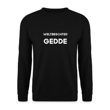 Gedde Patenonkel Taufpate Schwäbisch - Unisex Pullover - Schwarz - Vorne - Alina (178cm) & Michal (187cm)