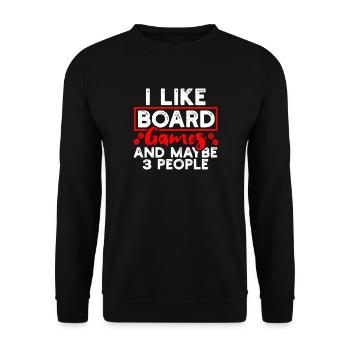 Board games, board games - Unisex Sweatshirt - black - Front - Alina (178cm) & Michal (187cm)