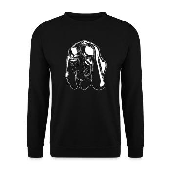 Basset Hound - Unisex Sweatshirt - black - Front - Alina (178cm) & Michal (187cm)