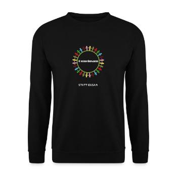 Gemeinsam Kreis der Vielfalt - Unisex Pullover - Schwarz - Vorne - Alina (178cm) & Michal (187cm)