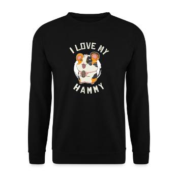 Hamster Goldhamster - Unisex Pullover - Schwarz - Vorne - Alina (178cm) & Michal (187cm)