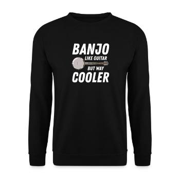 Banjo wie Gitarre, aber viel cooler - Unisex Pullover - Schwarz - Vorne - Alina (178cm) & Michal (187cm)