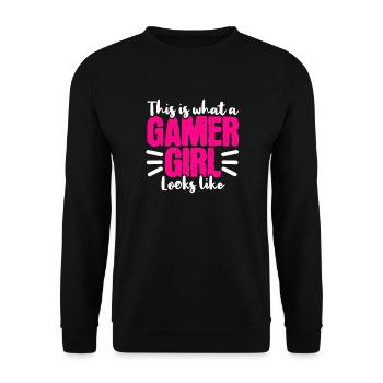 Gamer Gamer Streamer - Sweat-shirt Unisexe - noir - Devant - Alina (178cm) & Michal (187cm)