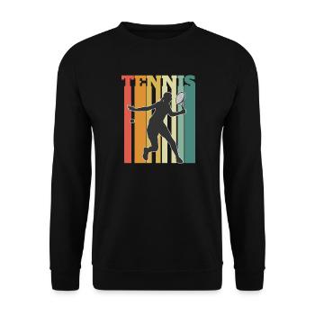 Tennis Womens Retro - Unisex Sweatshirt - black - Front - Alina (178cm) & Michal (187cm)