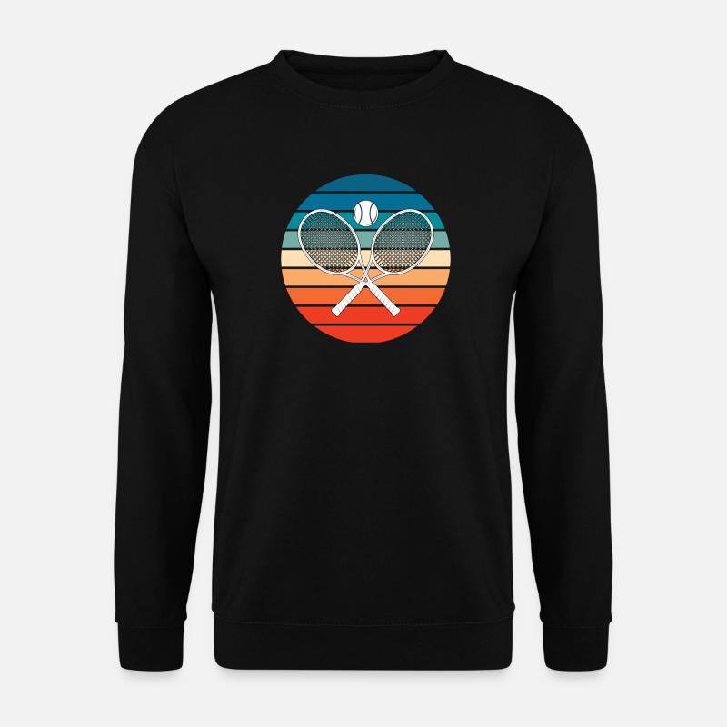Tennis gekreuzte Tennisschläger Retro - Unisex Pullover - Schwarz