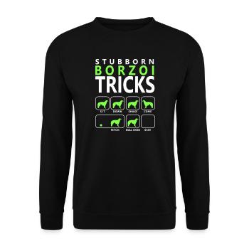 Stubborn Borzoi Tricks - Unisex Sweatshirt - black - Front - Alina (178cm) & Michal (187cm)